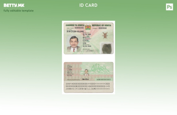 Шаблон за ID на Кенија во модерен стил